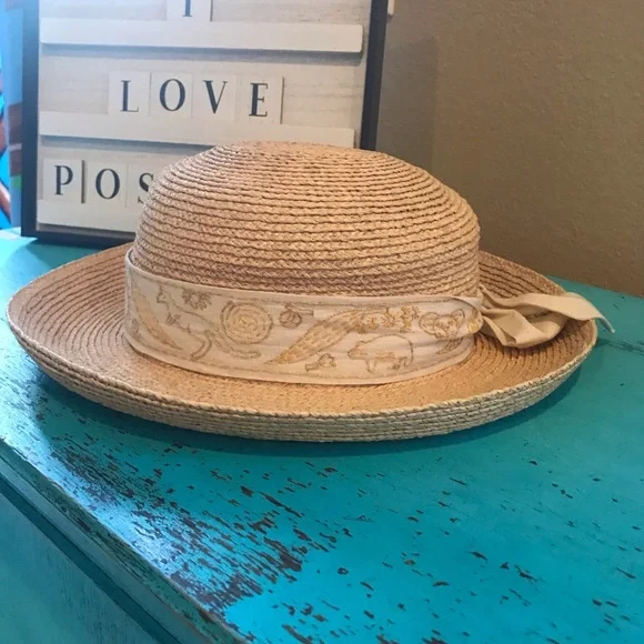 Helen Kaminski Raffia Sun Hat With Ribbon - Picture 2 of 7